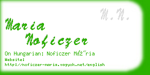 maria noficzer business card